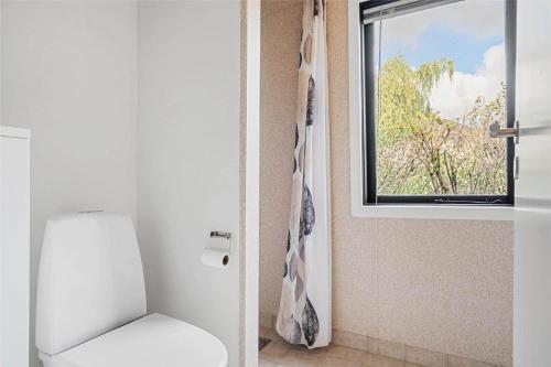 a bathroom with a toilet and a window at LF14102-Roslev-Eskovvej-102 in Roslev