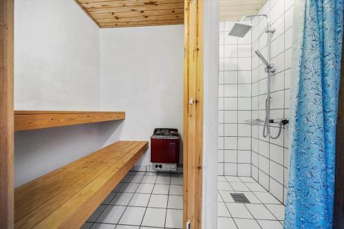 a small bathroom with a shower and a toilet at 0007-Romo-Juvrevej-37 in Høm