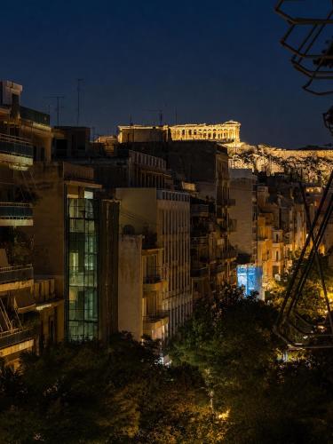 Athens Acropolis View Balcony 2 Min to Metro