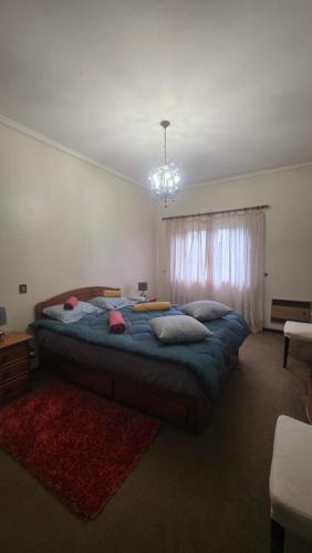 a bedroom with a large bed with pillows on it at Aveiro, Veneza Portuguesa in Oliveirinha