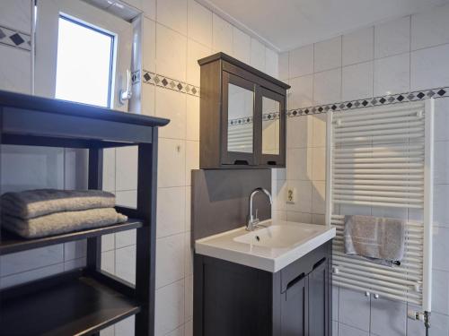 a bathroom with a sink and a mirror at t Kaatsheuveltje 1 in Kaatsheuvel