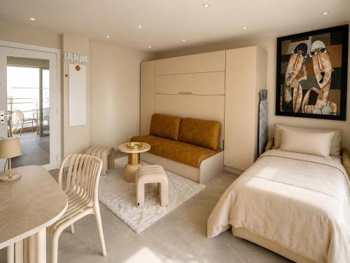 STUDIO LUXE Carré d'Or Cannes - Terrasse - Aperçu mer - 3 personnes - 50m de la Croisette