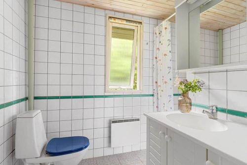 a bathroom with a toilet and a sink at 588-N-Hundested-Krusemyntestien-5 in Hundested