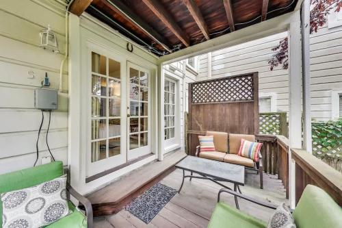 a porch with a couch and a table at Quiet Studio near Glen Park in San Francisco