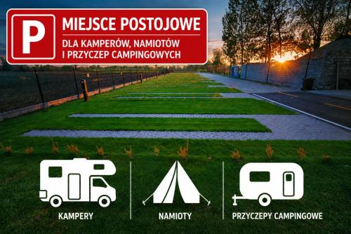 a poster for a trailer park with a tent at SCANDINAVIA Camping in Zator