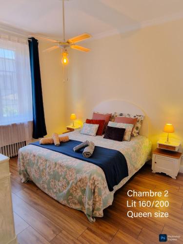 a bedroom with a large bed in a room at La Note Verte - Parking gratuit devant l'entrée in Foix