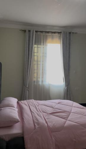 a bedroom with a large bed with a window at El SALI APPARENT,Najjera in Namugongo
