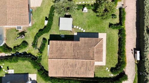 an overhead view of a house with a roof at Ville D'Ogliastra in Cardedu