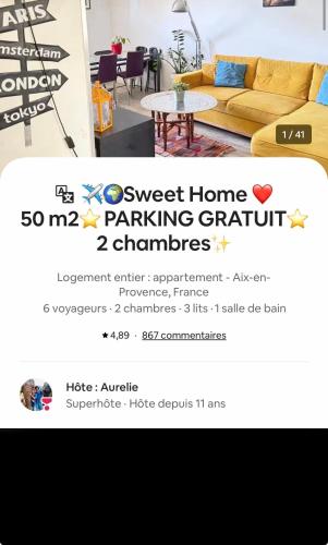 Sweet Home-PARKING GRATUIT - Appartement-proche centre ville-2 chambres