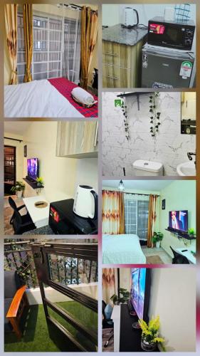 a collage of photos of a hotel room at The Loft 21 Ngara, Nairobi in Nairobi