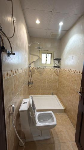 a bathroom with a toilet and a sink and a tub at Al-Dana 6 in Al Wajh