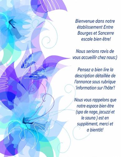 a flyer with a colorful abstract design at Entre Bourges et Sancerre Escale Bien-Être in Les Aix-dʼAngillon