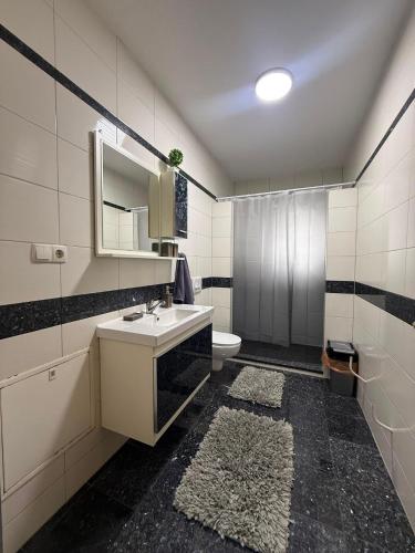 a bathroom with a sink and a toilet at DrimResidence in Struga