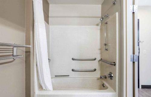 a shower in a bathroom with a tub at Extended Stay America Suites - Charleston - Mt Pleasant in Charleston