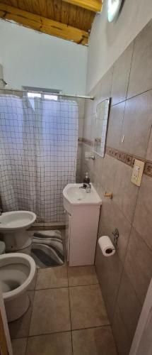 a bathroom with a toilet and a sink at Depto El Mirador in Plaza Huincul