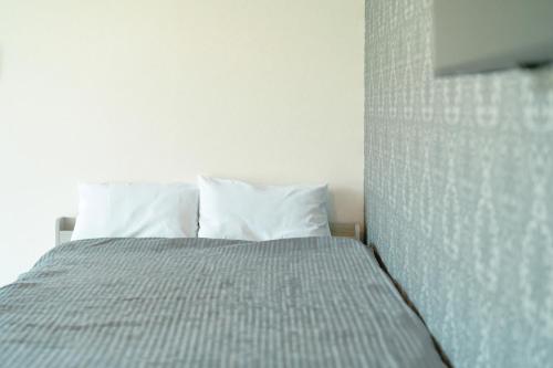 a bedroom with a bed with two pillows at AoAsoVilla in Aso