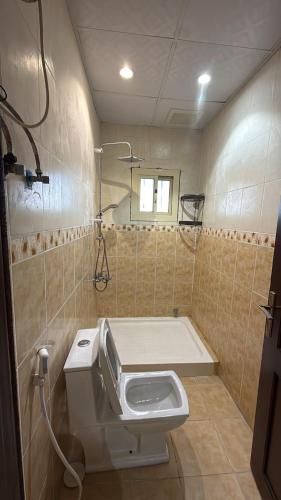 a bathroom with a toilet and a sink and a tub at الدانه1 in Al Wajh