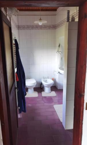 a bathroom with a toilet and a bidet at Villa Paradiso Julia in Dicomano