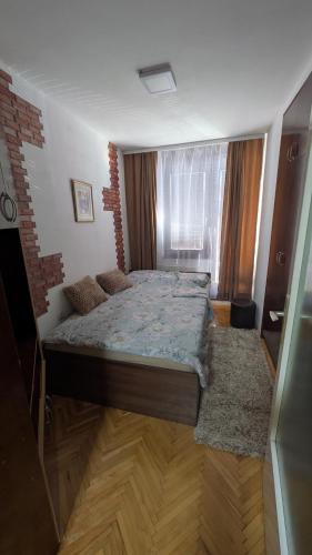 a bedroom with a large bed in a room at apartman Stojković - Banja Ždrelo na 10 min in Petrovac na Mlavi