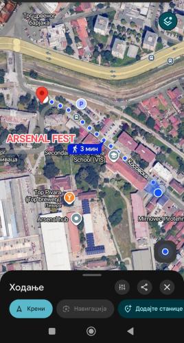 a map of a freeway with aearch at Studio 13 in Kragujevac
