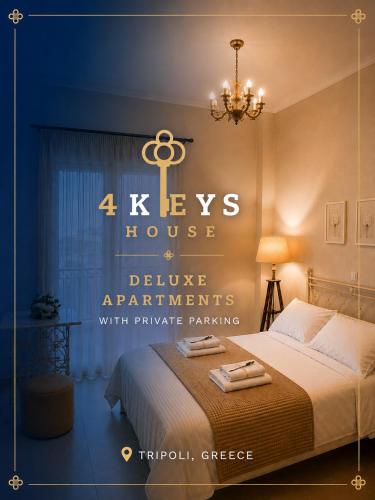 a bedroom with keys house deluxe apartments with private parking at 4keys House - Superior in Tripoli