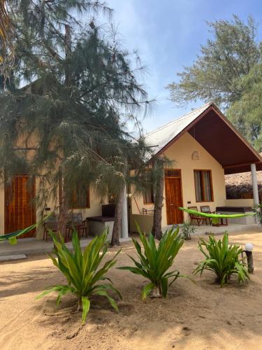 a house with trees in front of it at Sand Dune Beach Hotel & Surf Camp in Arugam Bay