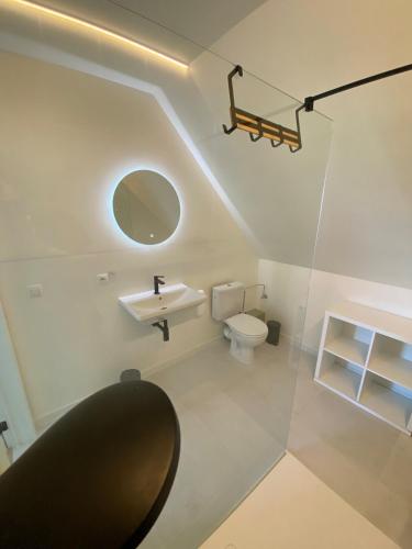 a bathroom with a sink and a toilet at Villa Cdv in Ellezelles