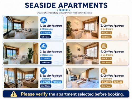a collage of pictures of a flyer for aominiumominiums apartment at Seaside Apartments in Martil