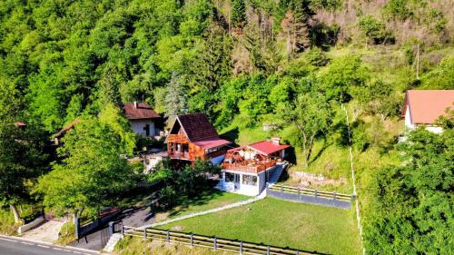 an aerial view of a house on a hill at KOPILOVE in Foča