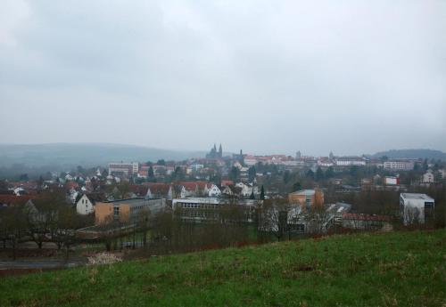 a view of a city from a hill at Ferienwohnung Möbus in Fritzlar
