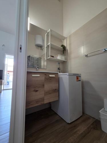 a small kitchen with a sink and a dishwasher at AM-MARE in Villaggio Azzurro