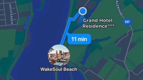 a map of the grand hotel residence min at Grand Hotel Residence Pieštany Adult only Boutique hotel Next to Wake Soul Beach in Piešťany