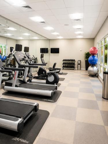 a gym with treadmills and elliptical machines at SpringHill Suites by Marriott Atlanta Buckhead in Atlanta