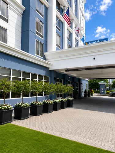 a row of plants in front of a building at SpringHill Suites by Marriott Atlanta Buckhead in Atlanta