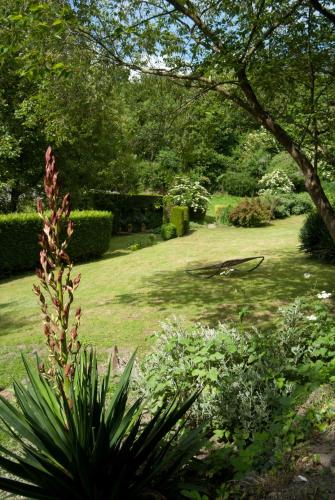 a garden with a lot of plants and trees at Chambres d'hôtes Logis Du Jerzual in Dinan
