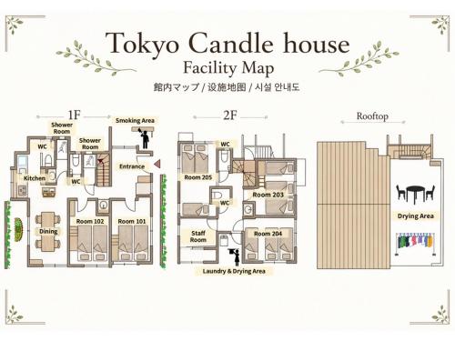 a floor plan of a tko candy house fertility map at Tokyo Candle house in Tokyo