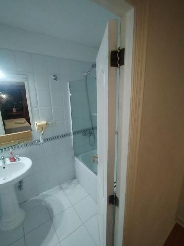 a bathroom with a shower and a sink and a toilet at Apartamento Star in Mendoza