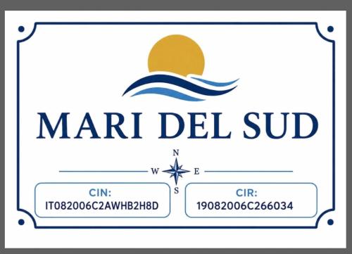 a label for aamdldsu with a wave at Mari del sud in Bagheria