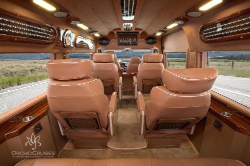 a view of the rear seats of a chevrolet acadrophe vehicle at Orchid Classic Cruise in Ha Long
