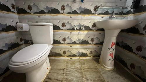 a bathroom with a toilet and a sink at Hotel Marvellen Inn Ltd in Dhaka