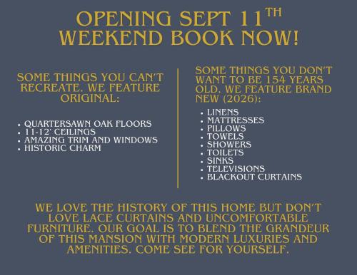 a poster of the opening set in a weekend book now at Brickhaven Inn & Hotel in South Bend