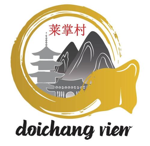 an illustration of a doodling sign with a mountain at Doichang view in Ban Huai Khai