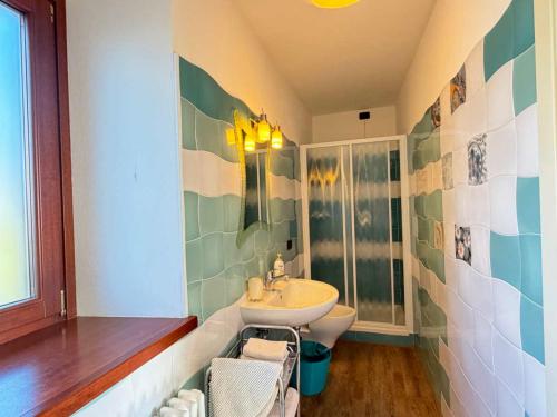 a bathroom with a sink and a toilet at Agriturismo Fruske in Aurisina