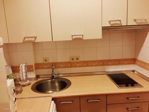 a kitchen with a sink and a counter top at Bonito Apartamento en el centro de Granada con parking gratis in Granada