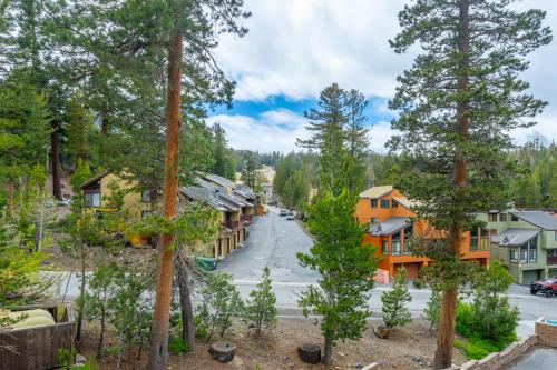arial view of a town with trees and houses at Western Slope Villa 22 in Mammoth Lakes