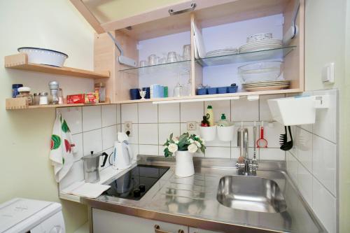 Кухня или мини-кухня в Apartments im Garten - Haus Anna
