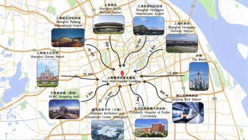 a map of the united states with apps on it at Atour Hotel Shanghai Caohejing in Shanghai