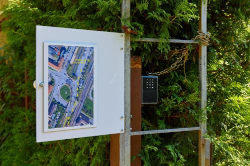 a picture of a painting on a wall at Stellwerk Lörrach in Lörrach