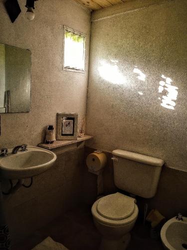 a bathroom with a toilet and a sink at la Casa de Susana in Tafí del Valle