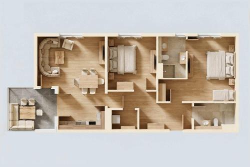 a rendering of a floor plan at Ferienwohnung Goldkind in Kölpinsee